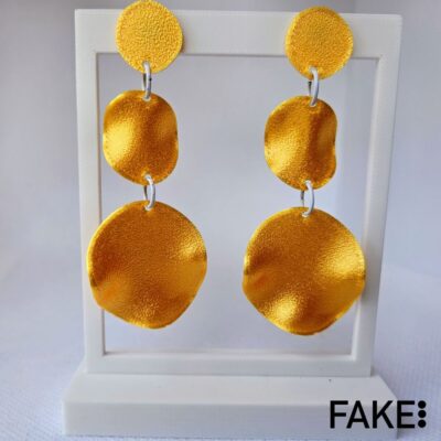 Pendientes deriva triple amarillo oro