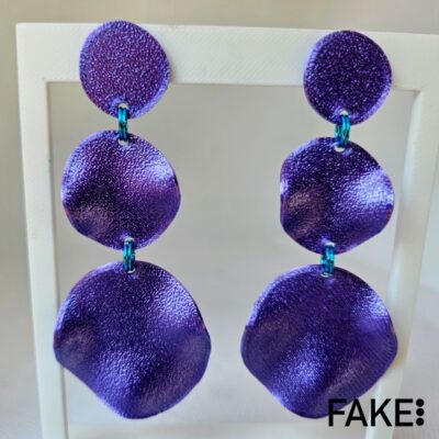 Pendientes deriva triple morado seda