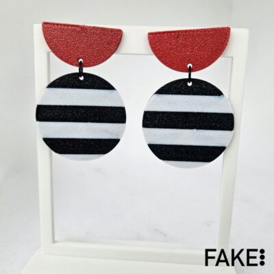 Pendientes deriva rayas blanco y rojo