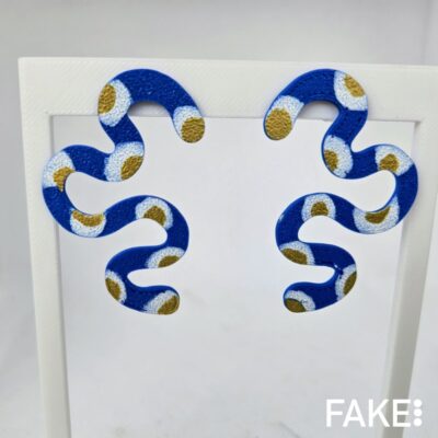 Pendientes iter meandro alien cobalto