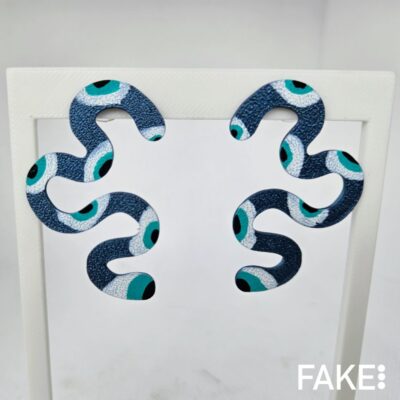 Pendientes iter meandro alien turquesa