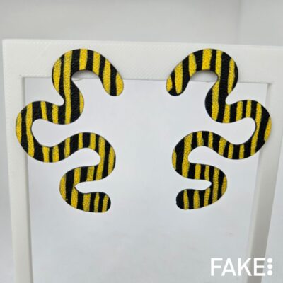 Pendientes iter meandro rayas negro y amarillo