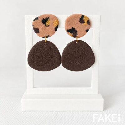 Pendientes studio animal marrón