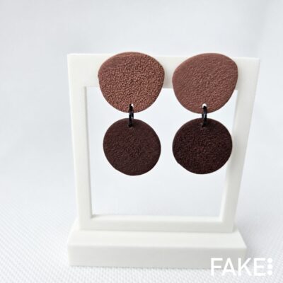 Pendientes studio Dúo Tierra rosa y marrón