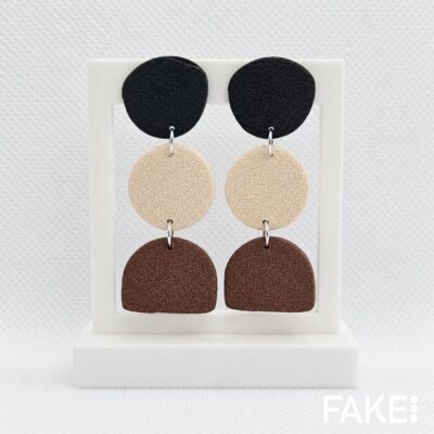 Pendientes Studio Triple negro y marrón